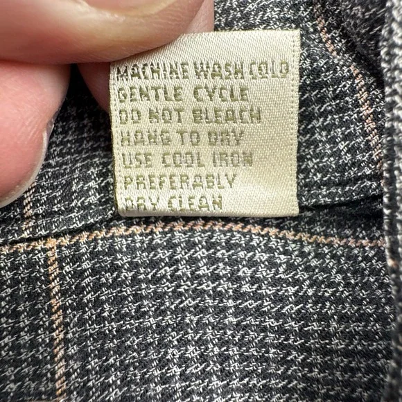 Viyella Wool Cotton Blend Flannel Sport Shirt Men 2XL XXL Plaid Check Gray Black - Picture 15 of 16